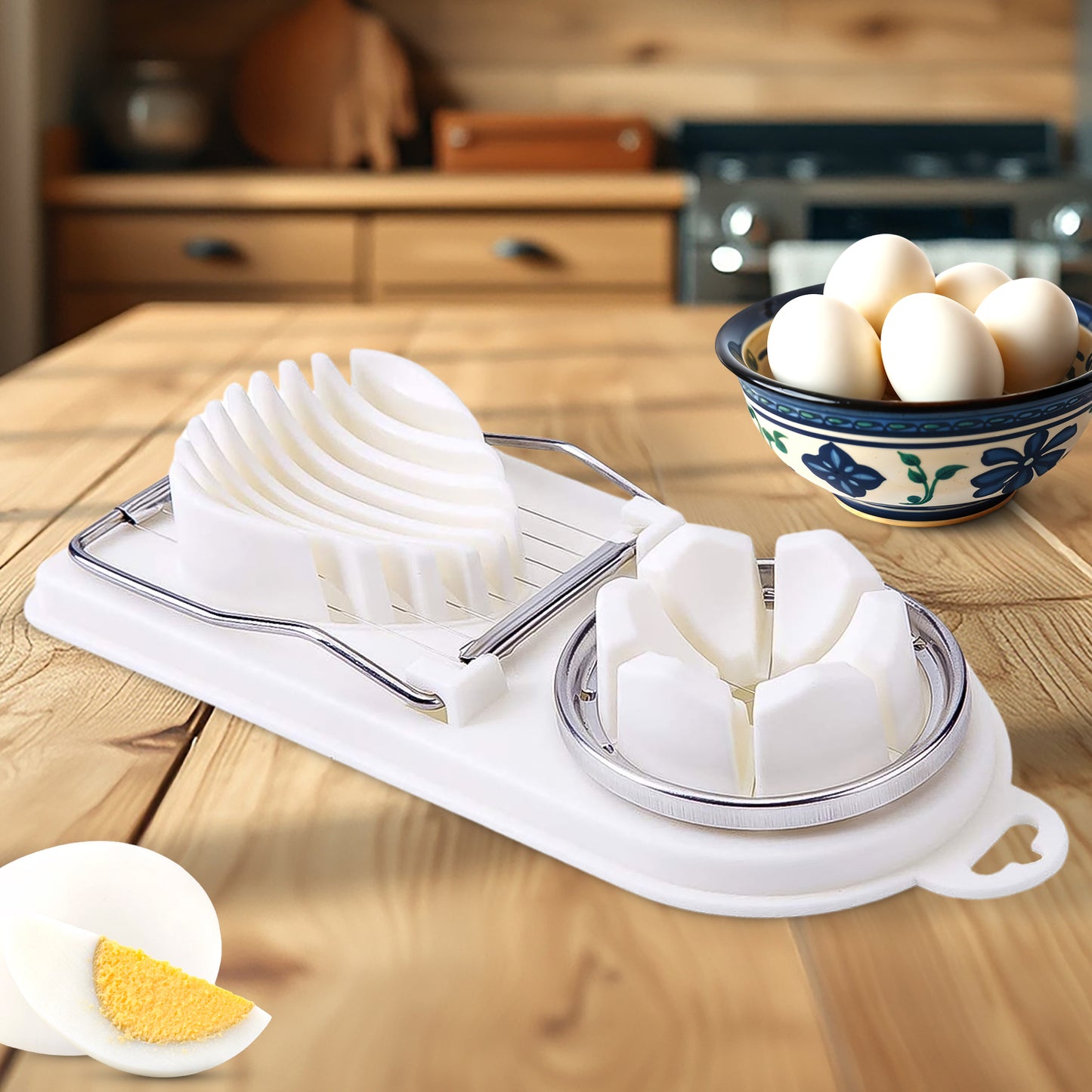 2 In 1 Egg Slicer Egg Cutter For Hard Boiled Eggs