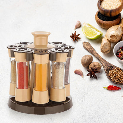 360 Revolving Spice Rack For Kitchen And Dining Table 8 Spice Jars