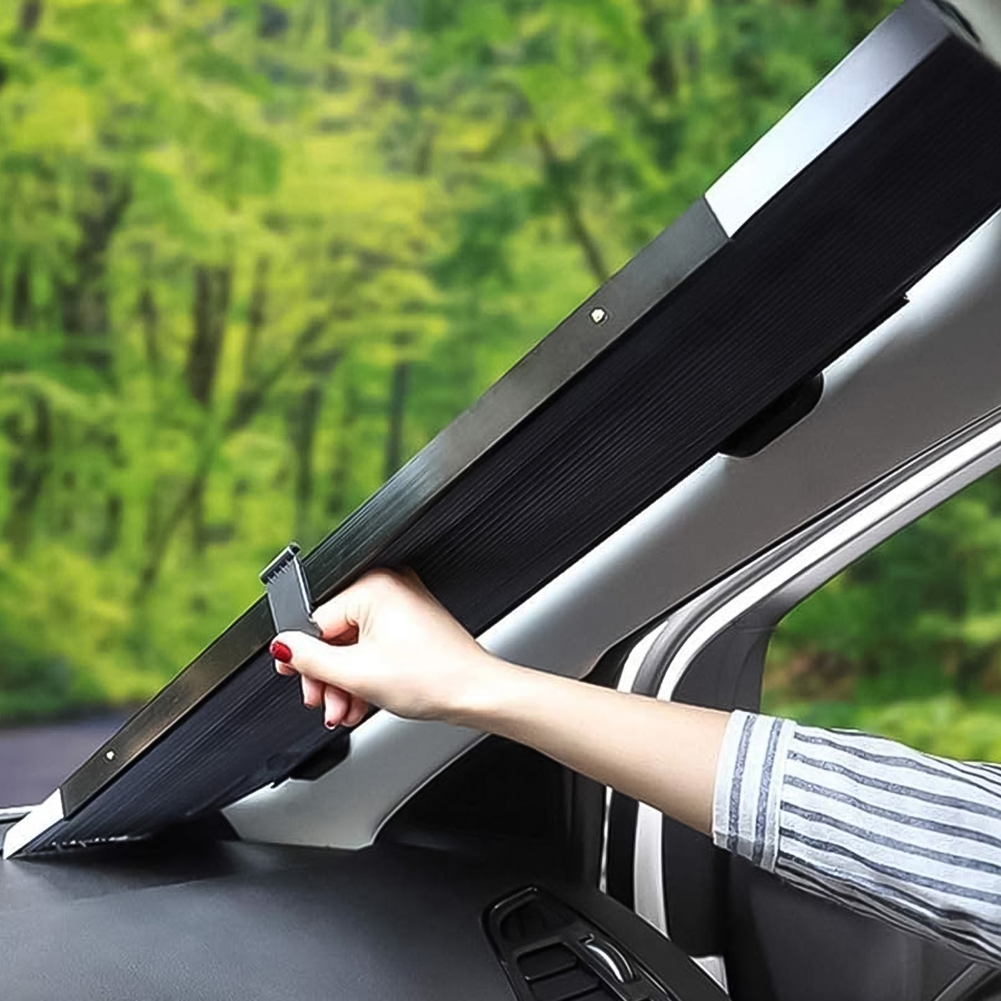 Retractable Long Foldable Windshield Sun Shade For Car (1 Set)