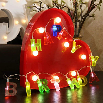 4815 Decoratives Plastic Happy Birthday 13 Led Letter Battery Operated String Lights Outdoor String Lights (Multicolour)