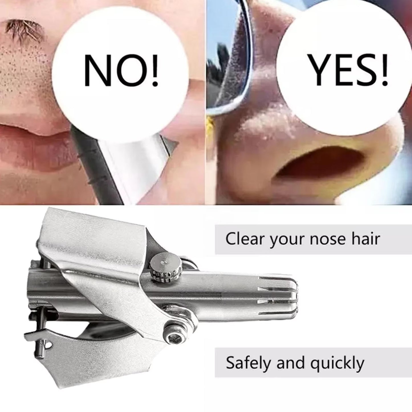 Nose Hair Clipper Stainless Steel Hair Remover (1 Pc  With Brush  Plastic Case)