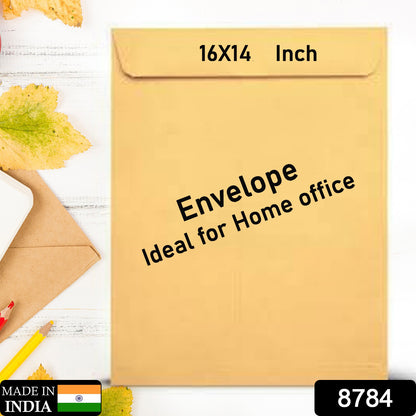 8784 Kraft Envelopes 16 X 14 Inch Brown Envelopes Envelopes Card Envelopes Kraft Paper Envelopes Invitation Envelopes Postcard Envelopes Quick Self Seal Stationery For General Office (1 Pc )