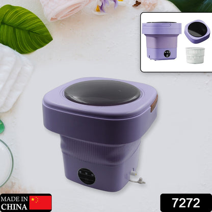 7272 Mini Washing Machine Foldable Mini Washer With Drain Basket Portable Washing Machine Foldable For Laundry Travel Camping Rv Baby Clothes