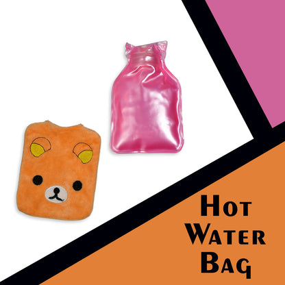 6503 Orange Panda Small Hot Water Bag With Cover For Pain Relief Neck Shoulder Pain And Hand Feet Warmer Menstrual Cramps.