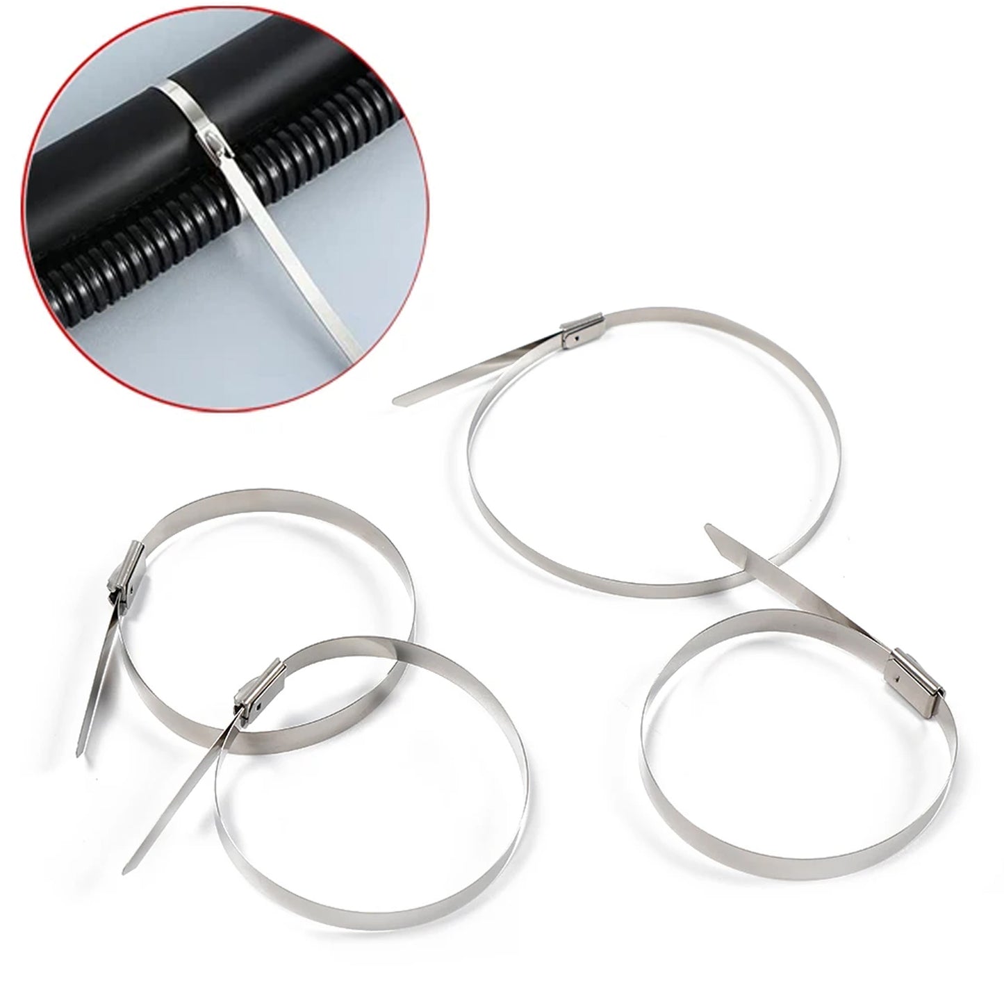 Multipurpose Stainless Steel Cable Tie (10 Pcs Set  4.6x200mm)