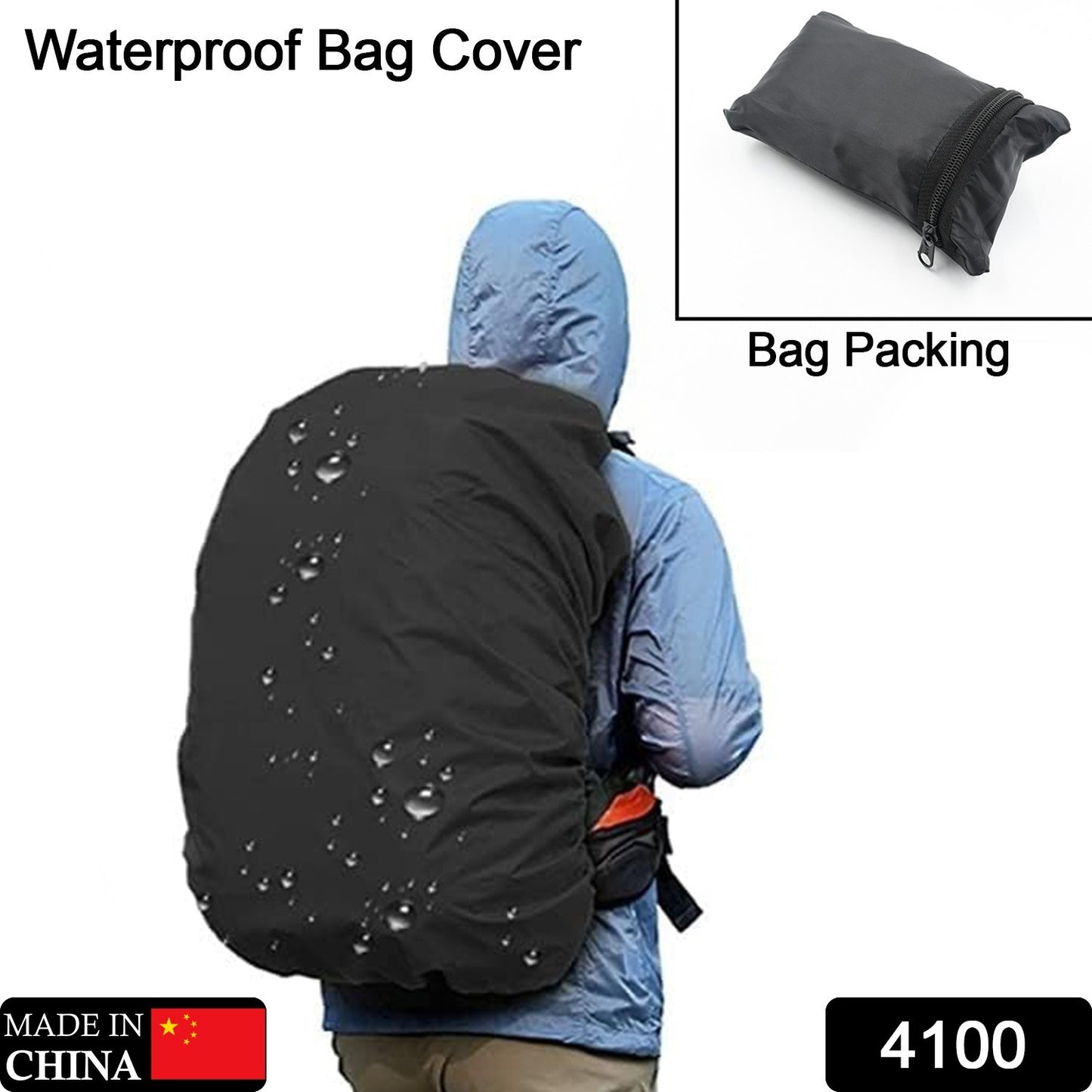 4100 Heavy Waterproof Nylon Rain Coverdust Cover - Elastic Adjustable For Laptop Bags And Backpacks School Bag Waterproof Cover Dust Proof Backpack Laptop Bag Cover (1pc)