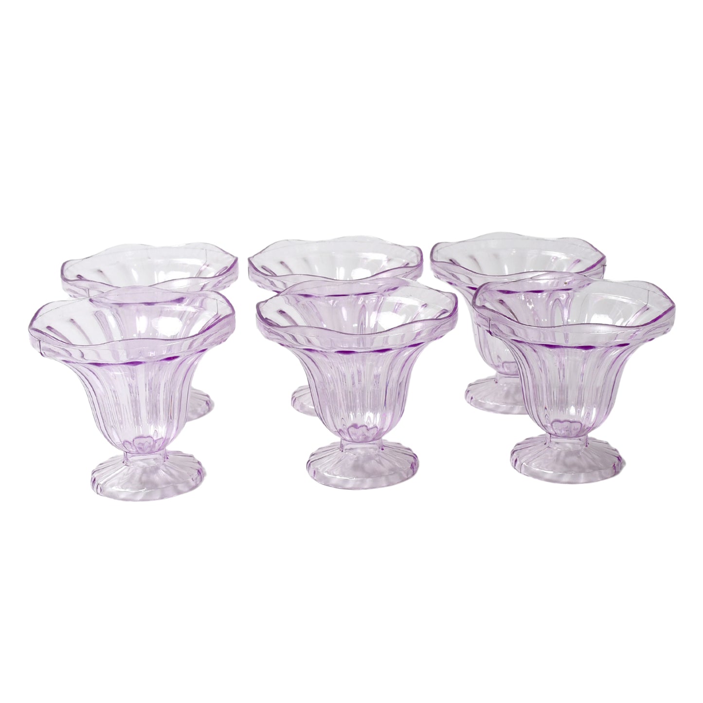 8216 Crystal Plastic Ice-cream Bowl Home  Kitchen Serving Platter Or Dessert Cup For Sundae Sweets Snacks Fruit Pudding Nuts Or Dip Serving Bowls (Crystal Cups Set Of 6)