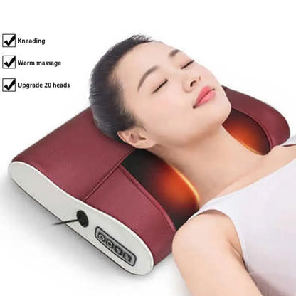 6876 Electric Neck Waist Back Massager Neck Massager Multipurpose Neck Massage Pillow Deep Tissue Massage Nodes Electric Pillow With Heat For Shoulders Calf Legs Feet Hands