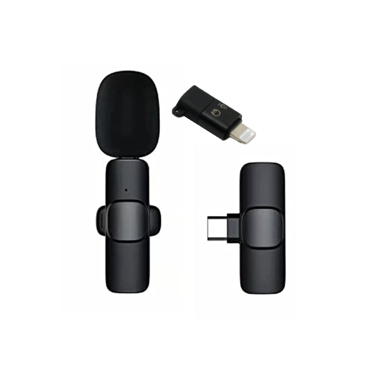 12639 Intelligent Noise Cancelling Live Streaming Clip On Microphone For Type-c  For Iphone With Charging Mini Wireless Lapel Collar Microphone