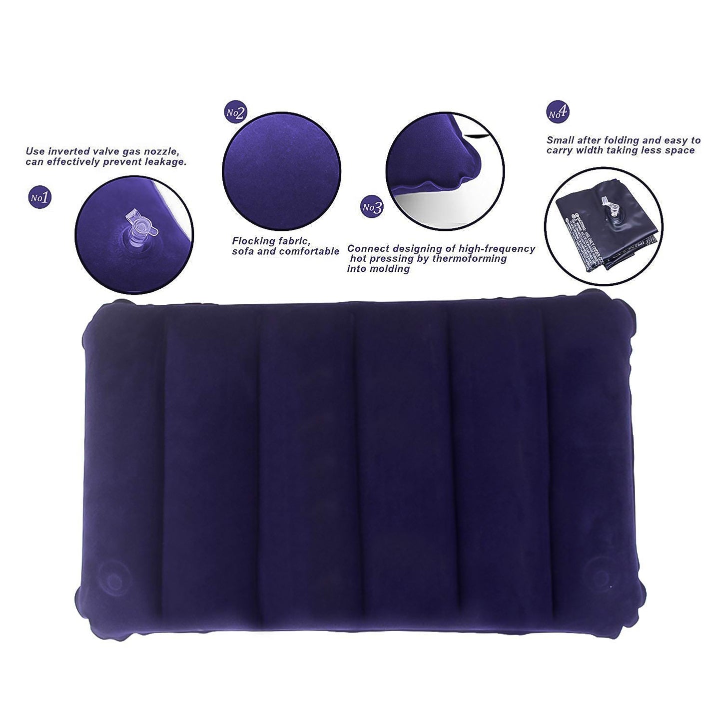 510 Velvet Air Inflatable Travel Pillow (Blue)