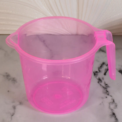 Plastic Round Transparent Bath Water Mug (1 Pc  1200 Ml  Mix Color)