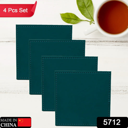 Square Tea Coaster - Dining Table Decor Accessories - Coaster For Dining Table For Hot Pots Coasters For Cups Durable And Long-lasting Leather Coffee Table For Home Or Office Use (1 Pc  4 Pc)