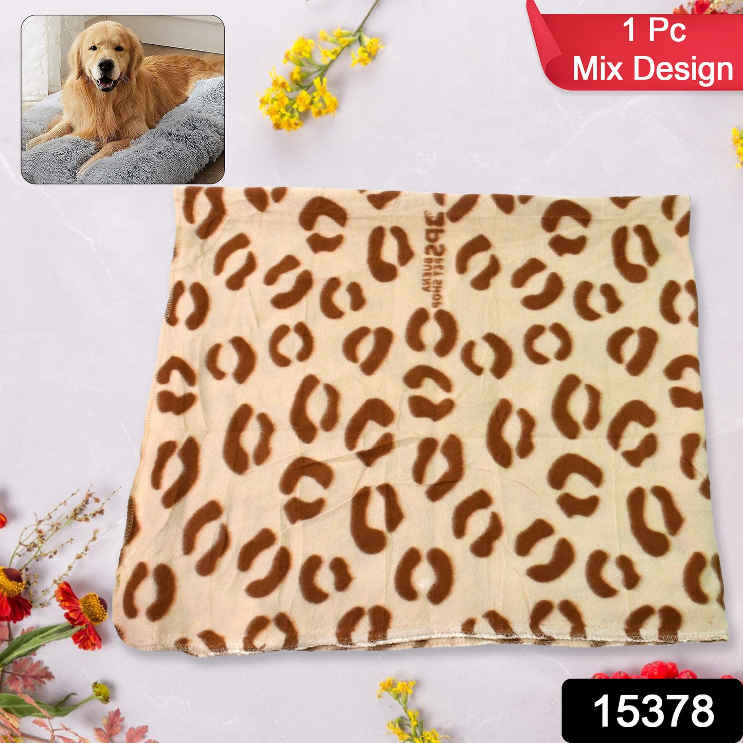 Big Pet Soft Blanket  Towel Warm Sleep Mat (1 Pc  Mix Color  Design  Size)