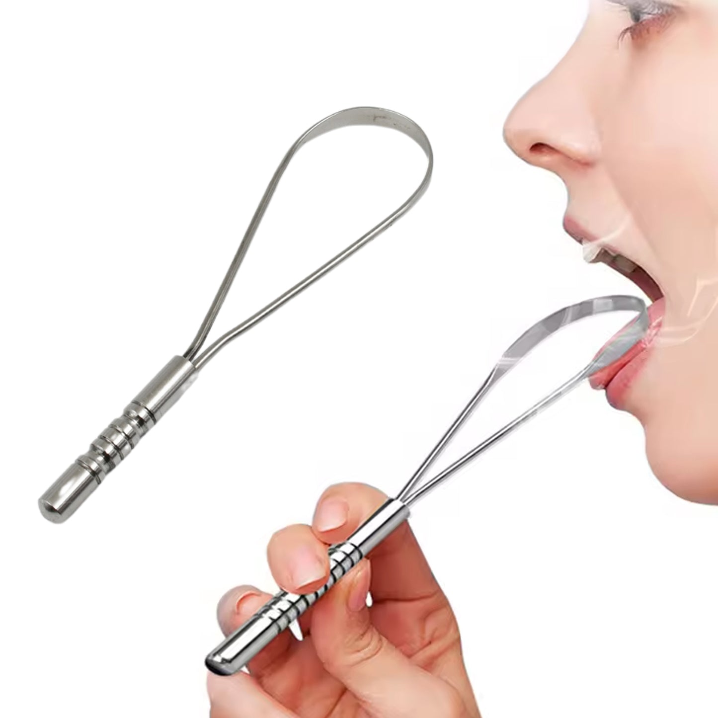 Steel Tongue Cleaner Tongue Scraper (1 Pc)