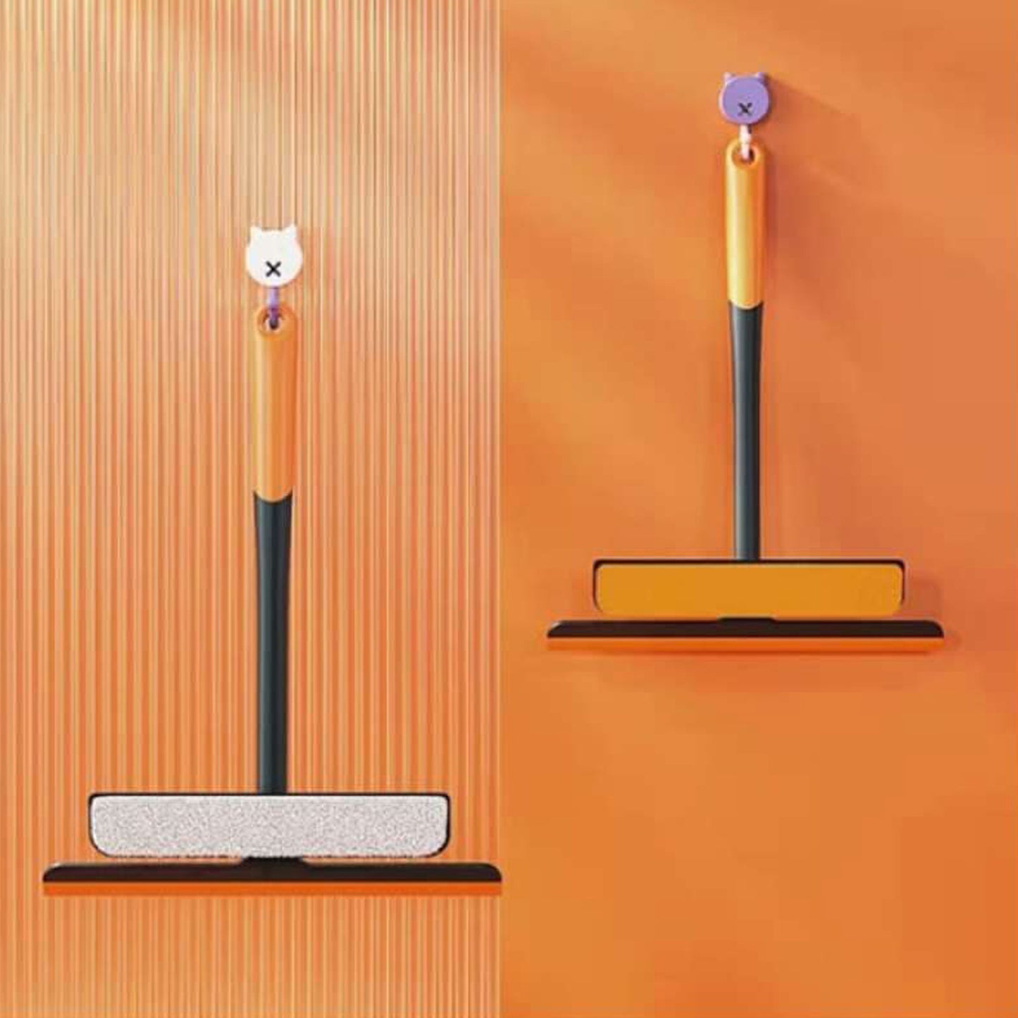 6087a Plastic 3 In 1 Rotatable Double Side Design Cleaning Brush Glass Wiper For Glass Window Car Window Mirror Floor (Multicolor)