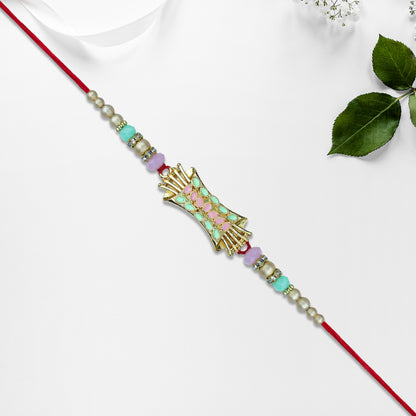 Elegant Mint  Pink Rakhi