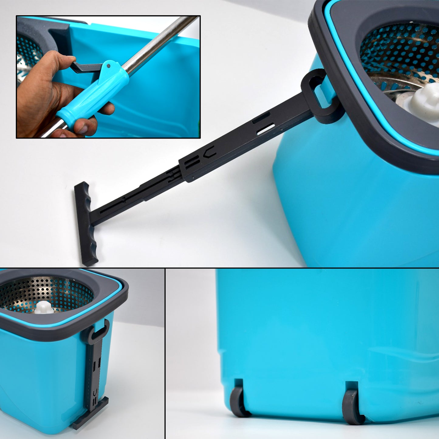 4027 Quick Spin Mop Plastic Spin Bucket Floor Cleaning Easy Wheels  Big Bucket Floor Cleaning Mop With Bucket