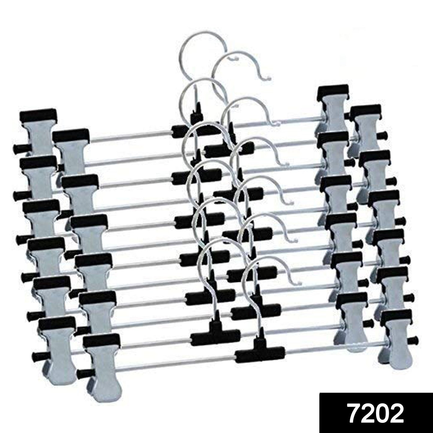 7202 Hangers With 2-adjustable Anti-rust Clips (Pack Of 12)