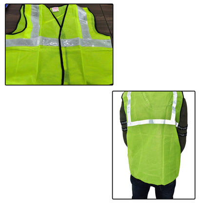 7437 Green Safety Jacket For Having Protection Against Accidents Usually In Construction Areas.