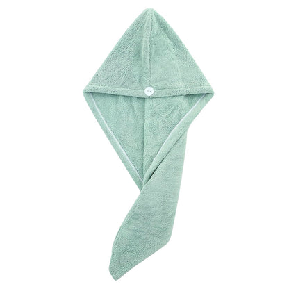 Premium Soft Microfiber Hair Drying Towel Wrap With Button Lock (1 Pc)