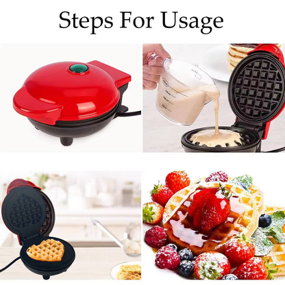 Mini Waffle Maker Machine Waffle Iron Home Appliances Kitchen Gift Easy To Clean On-stick Surfaces Perfect Breakfast Dessert Sandwich Pan Cakes Paninis  Other Snacks Machine