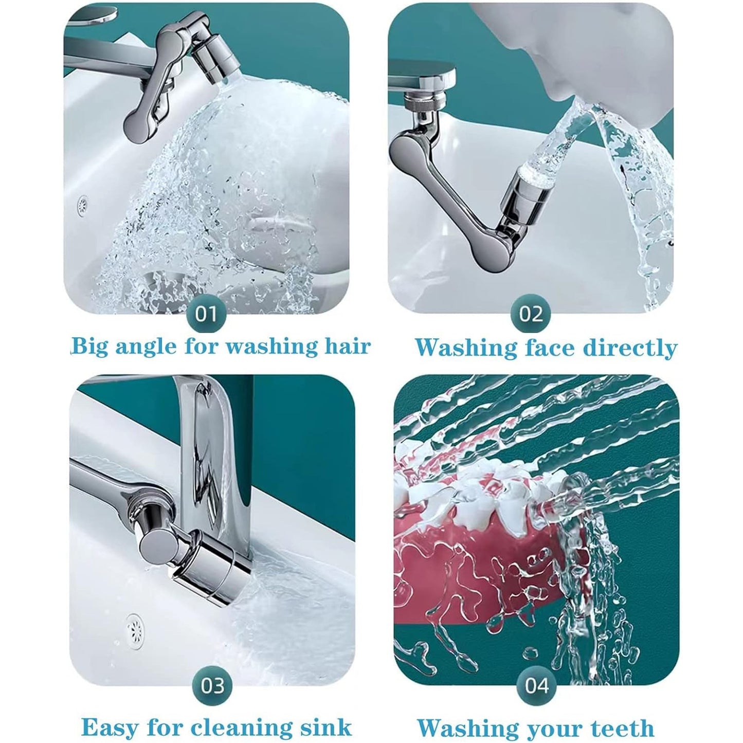 Flexible Faucet Splash Head Extender Aerator Universal Splash Filter Faucet Sprayer (1 Set)