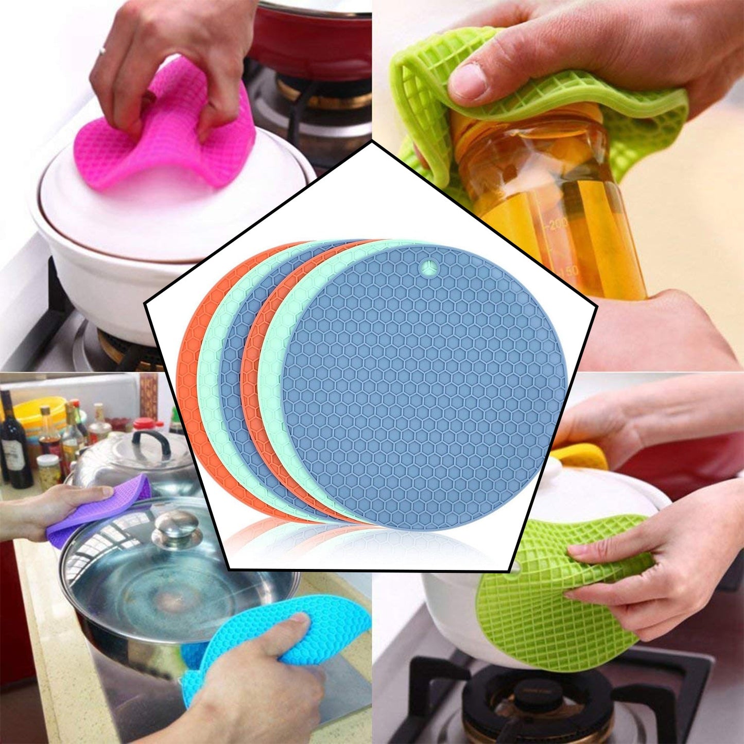 4778 1pc Silicone Hot Mat Used For Breakfast Lunch And Dinner Purposes In Different-different Places.