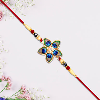 Designer Mor Pankh Rakhi In Star Shape