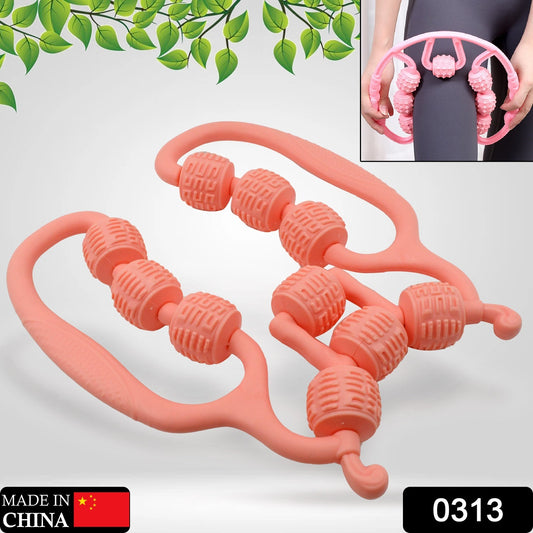 Muscle Massage Roller 10 Wheels Relieve Soreness Leg Muscle Roller Fitness Roller Muscle Relaxer Massage Roller Ring Clip All Round Massaging Uniform Force Elastic Pp Drop Shaped For Home Use (1 Pc)