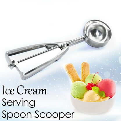 2408 Ice Cream Serving Scoop  Stainless Steel Premium Quality Ice Cream Serving Spoon Scooper With Trigger Release ( Small )