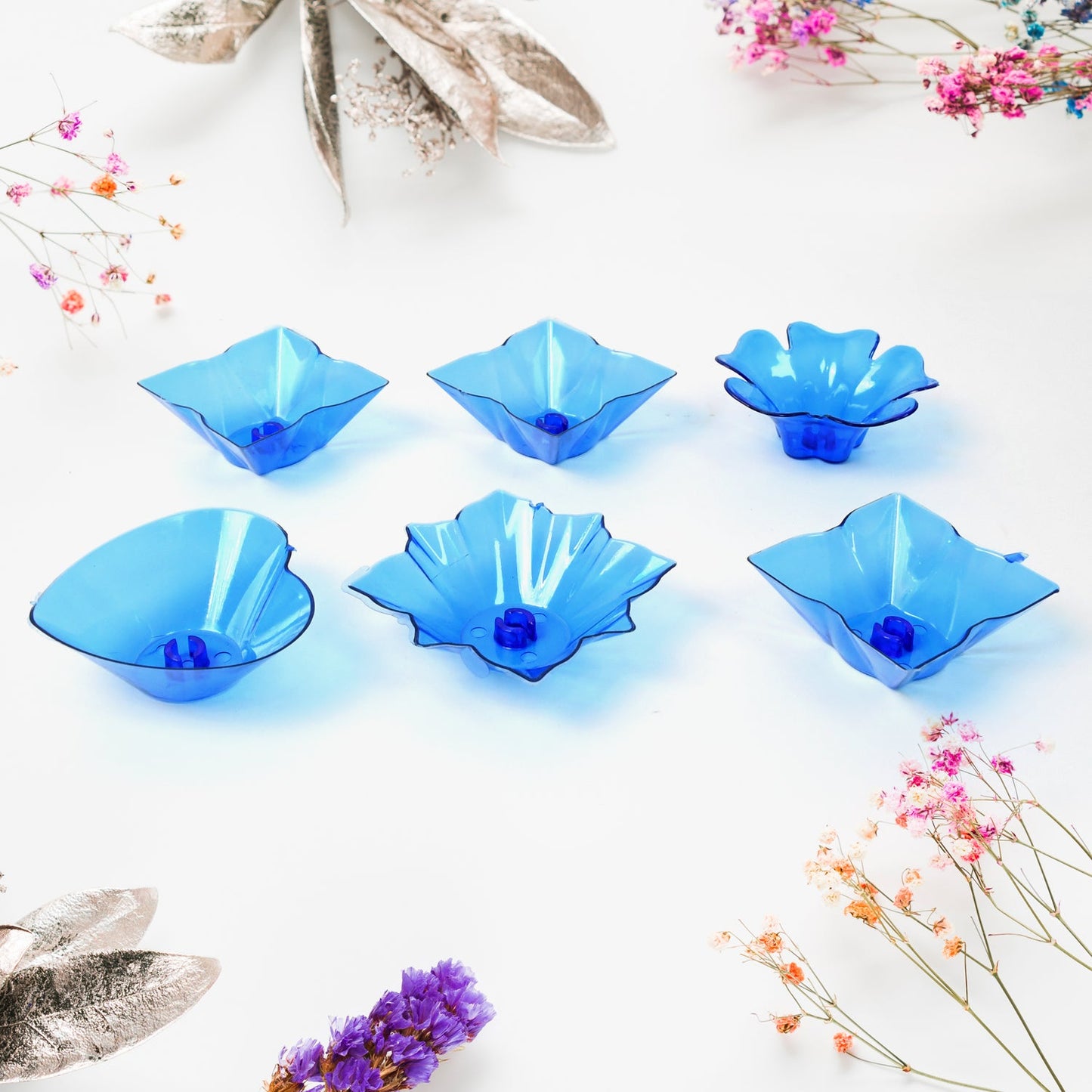 Reflection Diya Combo Plastic Candle Cup With Multi Shape (12 Pcs Set)