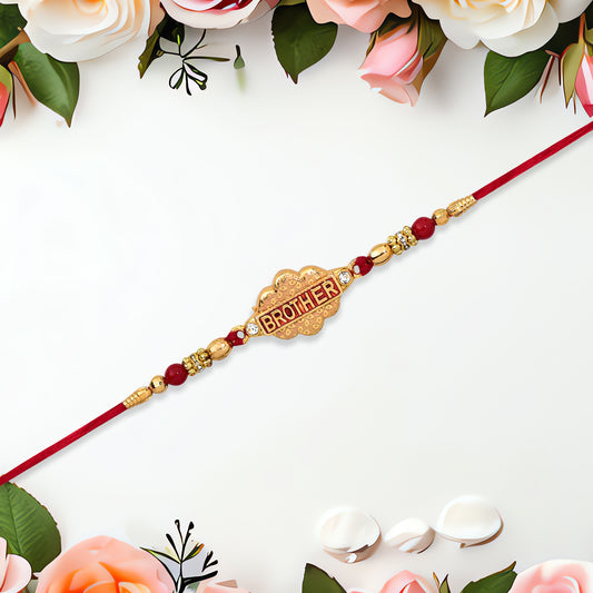 Beaded Rakhi With Brother Tag