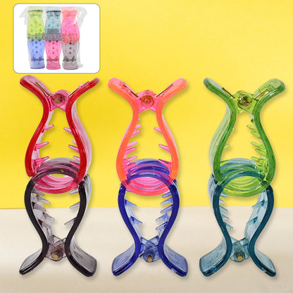 Big Hair Clips For Girls Kids Hair Accessories (6 Pcs Set  Transparent)