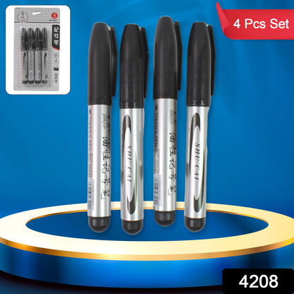 Black Marker Used In All Kinds Of School College (4 Pcs Set)