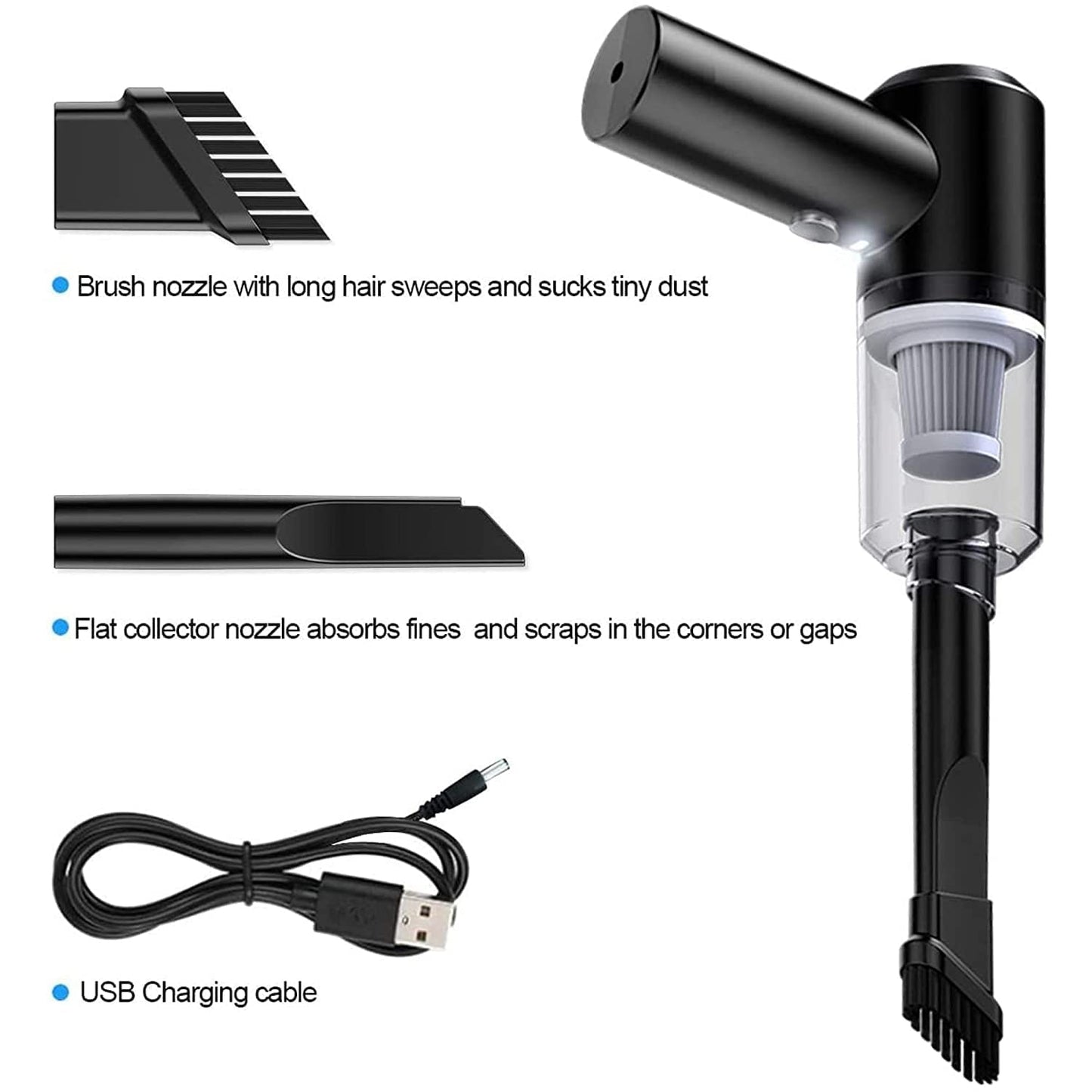 7370  Vacuum Cleaner Dust Collection  2 In 1 Car Vacuum Cleaner 120w High-power Handheld Wireless Vacuum Cleaner Home Car Dual-use Portable Usb Rechargeable