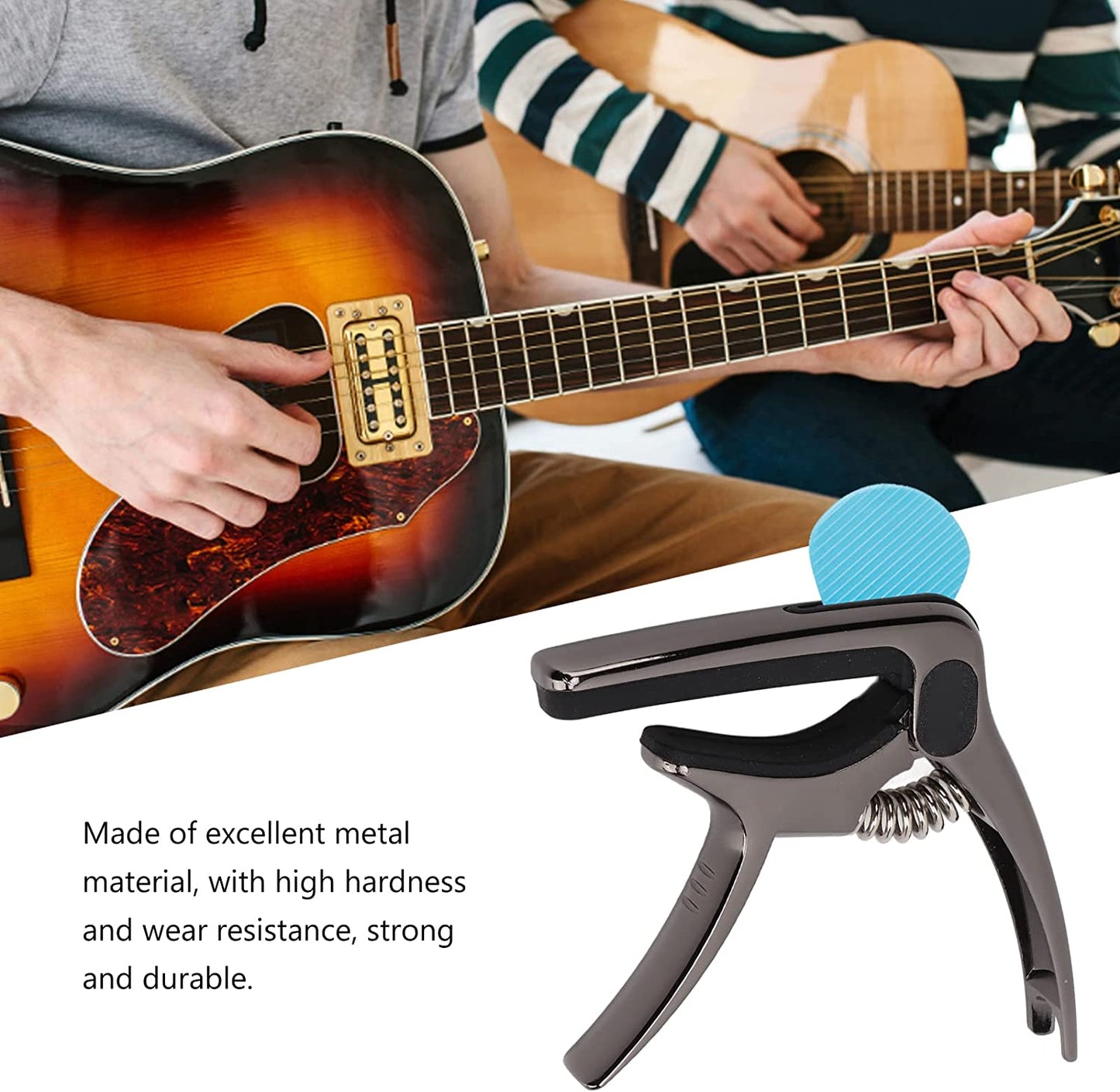 6141 Guitar Capo With Pickup Stand Soft Pad For Acoustic And Electric Guitar Ukulele Mandolin Banjo Guitar Accessories