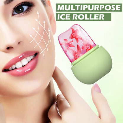 7234 Ice Roller For Face Massage  Eye Anti-leak Silicone Ice Face Roller Ice Mould With Cleansing Brush Ice Facial Roller For Eliminate Edema  Calm Skin Shrink Pore Women Skin Care