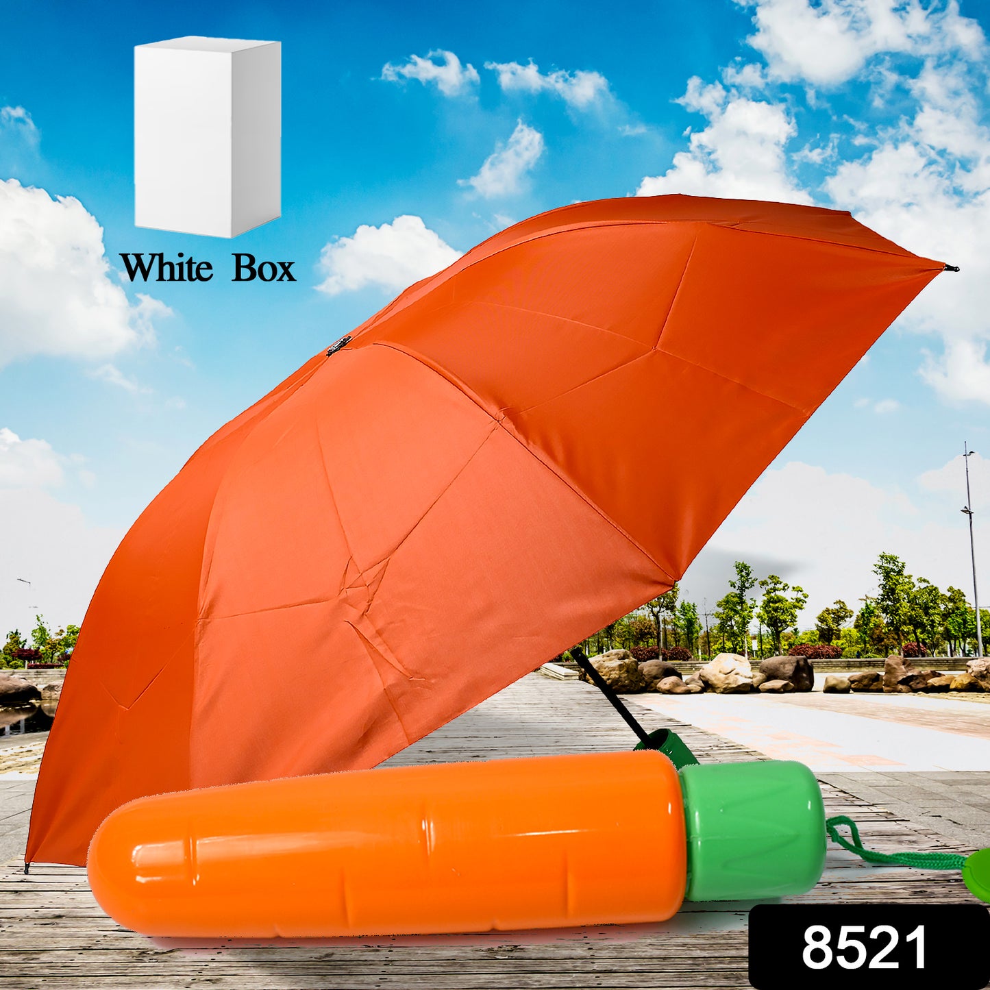 8521 Vegetable Shaped Folding Umbrella Plastic Case Creative Fashion Folding Mini Sun Shade Rain Umbrella Unique Umbrella Sun  Uv Protection Cute Design (1 Pc)