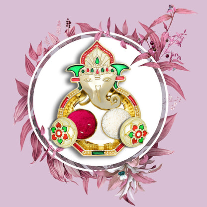 5998 Ganesha Shaped Haldi Kumkum Thali Holder Pooja Return Gift Indian Housewarming Gifts Shivratri Wedding Favor Navarathri Favors Baby Shower Janmashtami Rakasha Bandhan Special