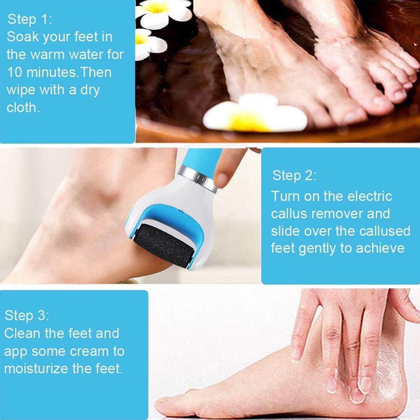 0229 Electronic Dry Foot File Callous Remover For Feet Electric Foot With Roller Hard And Dead Skin- Regular Coarse Baby Smooth Feet In Minutes. For In Home Padicure Foot Care Battery Powered  Usb (Battry Not Included)