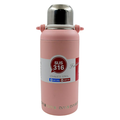 13036 Stainless Steel Tumblers 316 Stainless Steel Vacuum Insulated Cup  Bottle Portable Travel Kettle  Water Bottle With Handle Outdoor Large Capacity Sports Kettle Cups  Bottle (1300 Ml)