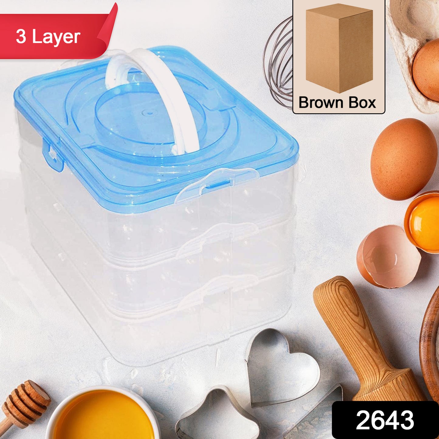 2643 3-layer Plastic Refrigerator Egg Storage Box (36 Grid)