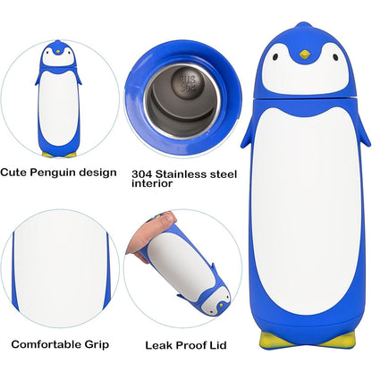 Penguin Water Bottle Penguin Cartoon Water Bottle Funny Travel Mug Insulated Inner Glass Vacuum Water Bottle