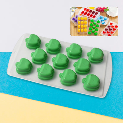 Silicone Mold Ice Cube Tray Creative Sweet Multi Type Ice Tray Buckets Ice Cube Trays Multi Fruit Shape Ice Tray (1 Pc)