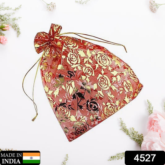 4527  Net Fabric Drawstring Pouch For Dry Fruits Packing Organza Shagun Potli Baba Wedding Party Favor Gift Bags