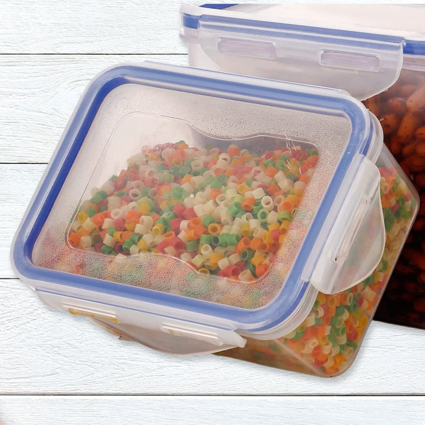 5800 Classics Rectangular Plastic Airtight Food Storage Containers With Leak Proof Locking Lid Storage Container Set Of 3 Pc( Approx Capacity 500ml1000ml1500ml Transparent)