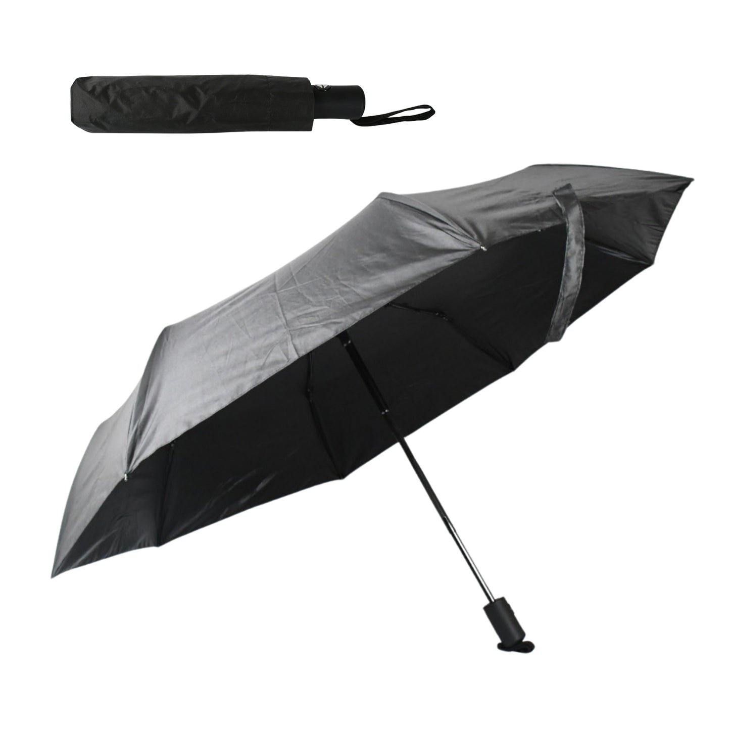 12744 2 Fold Manual Open Umbrella Windproof Sunproof  Rainproof With Sturdy Steel Shaft  Wrist Straps  Easy To Hold  Carry  Umbrella For Women Men  Kids