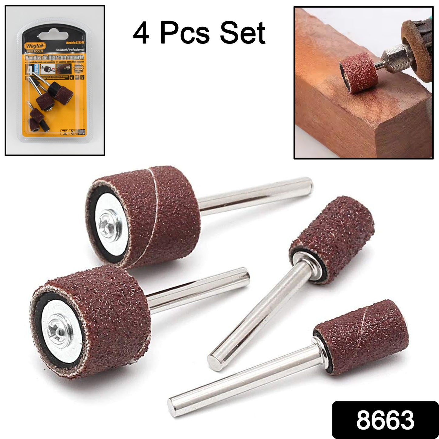 Sanding Band Drum Sleeves Mandrels For Dremel Rotary Tool (4 Pcs Set)