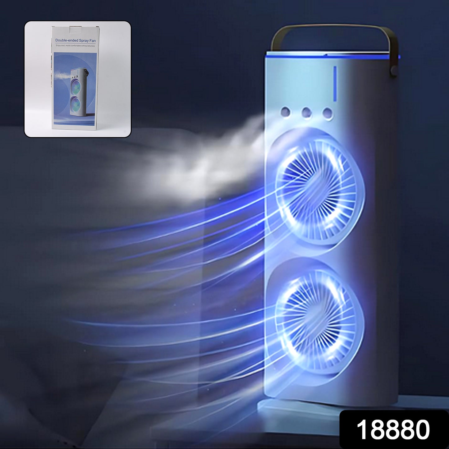 Portable Tower Mist Spray Cooling Fan Air Cooling Fan (1 Pc)