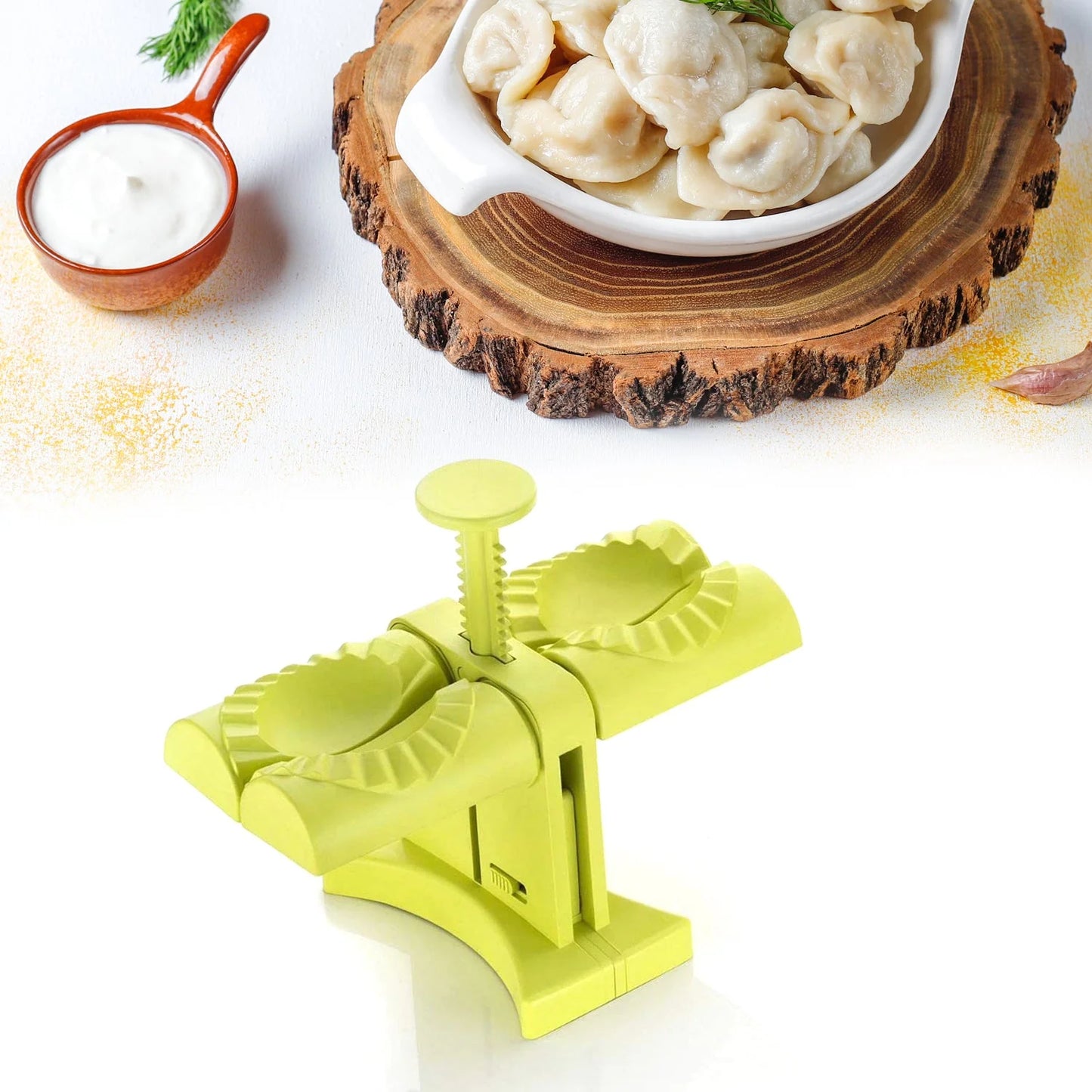 5300b Dumpling Maker Molddouble Head Dumpling Mold Wrap Two At A One Timehousehold Dumpling Maker Mouldeasy-tool For Making Dumplingsdumpling Press Mold Kitchen Accessories (Brown Box)